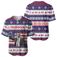Freedom Charlie Kirk Tribute Christmas Baseball Jersey American Flag - Wonder Print Shop