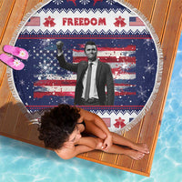 Freedom Charlie Kirk Tribute Christmas Beach Blanket American Flag - Wonder Print Shop