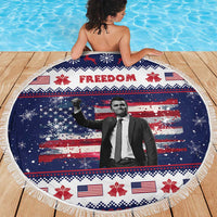 Freedom Charlie Kirk Tribute Christmas Beach Blanket American Flag - Wonder Print Shop