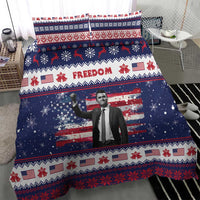 Freedom Charlie Kirk Tribute Christmas Bedding Set American Flag - Wonder Print Shop