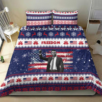 Freedom Charlie Kirk Tribute Christmas Bedding Set American Flag - Wonder Print Shop
