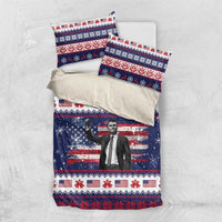 Freedom Charlie Kirk Tribute Christmas Bedding Set American Flag - Wonder Print Shop