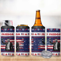 Freedom Charlie Kirk Tribute Christmas 4 in 1 Can Cooler Tumbler American Flag - Wonder Print Shop