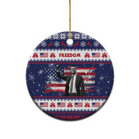 Freedom Charlie Kirk Tribute Christmas Ceramic Ornament American Flag - Wonder Print Shop
