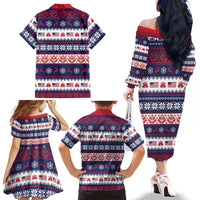 Freedom Charlie Kirk Tribute Christmas Family Matching Off The Shoulder Long Sleeve Dress and Hawaiian Shirt American Flag - Wonder Print Shop