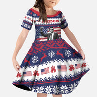 Freedom Charlie Kirk Tribute Christmas Family Matching Off Shoulder Short Dress and Hawaiian Shirt American Flag - Wonder Print Shop