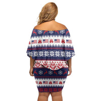 Freedom Charlie Kirk Tribute Christmas Family Matching Off Shoulder Short Dress and Hawaiian Shirt American Flag - Wonder Print Shop