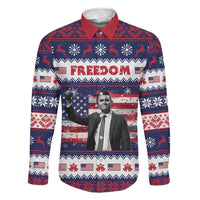 Freedom Charlie Kirk Tribute Christmas Family Matching Short Sleeve Bodycon Dress and Hawaiian Shirt American Flag - Wonder Print Shop