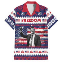 Freedom Charlie Kirk Tribute Christmas Hawaiian Shirt American Flag - Wonder Print Shop