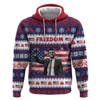 Freedom Charlie Kirk Tribute Christmas Hoodie American Flag - Wonder Print Shop