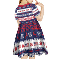 Freedom Charlie Kirk Tribute Christmas Kid Short Sleeve Dress American Flag - Wonder Print Shop