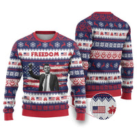 Freedom Charlie Kirk Tribute Christmas Ugly Christmas Sweater American Flag - Wonder Print Shop