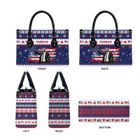 Freedom Charlie Kirk Tribute Christmas Leather Bag American Flag - Wonder Print Shop