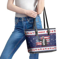 Freedom Charlie Kirk Tribute Christmas Leather Tote Bag American Flag - Wonder Print Shop