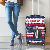 Freedom Charlie Kirk Tribute Christmas Luggage Cover American Flag - Wonder Print Shop