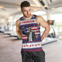 Freedom Charlie Kirk Tribute Christmas Men Tank Top American Flag - Wonder Print Shop