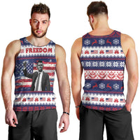 Freedom Charlie Kirk Tribute Christmas Men Tank Top American Flag - Wonder Print Shop