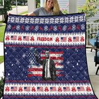 Freedom Charlie Kirk Tribute Christmas Quilt American Flag - Wonder Print Shop
