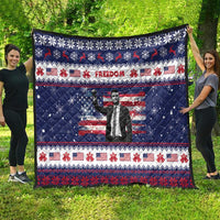 Freedom Charlie Kirk Tribute Christmas Quilt American Flag - Wonder Print Shop