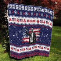 Freedom Charlie Kirk Tribute Christmas Quilt American Flag - Wonder Print Shop