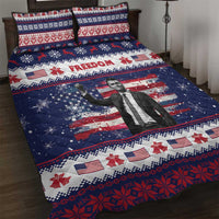 Freedom Charlie Kirk Tribute Christmas Quilt Bed Set American Flag - Wonder Print Shop