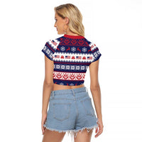 Freedom Charlie Kirk Tribute Christmas Raglan Cropped T Shirt American Flag - Wonder Print Shop