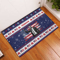 Freedom Charlie Kirk Tribute Christmas Rubber Doormat American Flag - Wonder Print Shop