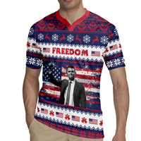 Freedom Charlie Kirk Tribute Christmas Rugby Jersey American Flag - Wonder Print Shop