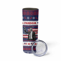 Freedom Charlie Kirk Tribute Christmas Skinny Tumbler American Flag - Wonder Print Shop