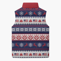 Freedom Charlie Kirk Tribute Christmas Sleeveless Puffer Jacket American Flag - Wonder Print Shop