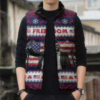 Freedom Charlie Kirk Tribute Christmas Sleeveless Puffer Jacket American Flag - Wonder Print Shop
