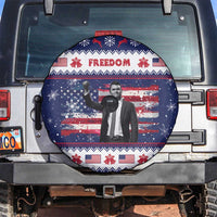 Freedom Charlie Kirk Tribute Christmas Spare Tire Cover American Flag - Wonder Print Shop