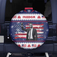 Freedom Charlie Kirk Tribute Christmas Spare Tire Cover American Flag - Wonder Print Shop