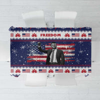 Freedom Charlie Kirk Tribute Christmas Tablecloth American Flag - Wonder Print Shop
