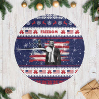 Freedom Charlie Kirk Tribute Christmas Tree Skirt American Flag - Wonder Print Shop