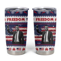Freedom Charlie Kirk Tribute Christmas Tumbler Cup American Flag - Wonder Print Shop