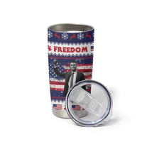Freedom Charlie Kirk Tribute Christmas Tumbler Cup American Flag - Wonder Print Shop