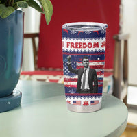 Freedom Charlie Kirk Tribute Christmas Tumbler Cup American Flag - Wonder Print Shop