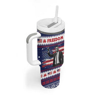 Freedom Charlie Kirk Tribute Christmas Tumbler With Handle American Flag - Wonder Print Shop