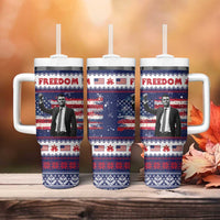 Freedom Charlie Kirk Tribute Christmas Tumbler With Handle American Flag - Wonder Print Shop