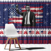 Freedom Charlie Kirk Tribute Christmas Window Curtain American Flag - Wonder Print Shop