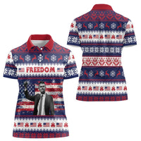 Freedom Charlie Kirk Tribute Christmas Women Polo Shirt American Flag - Wonder Print Shop