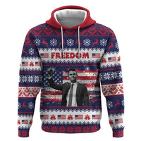 Freedom Charlie Kirk Tribute Christmas Zip Hoodie American Flag - Wonder Print Shop
