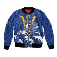 Personalized Barbados Bomber Jacket Poseidon Trident