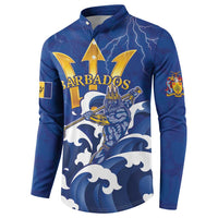 Personalized Barbados Button Sweatshirt Poseidon Trident