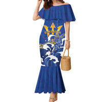 Personalized Barbados Family Matching Mermaid Dress and Hawaiian Shirt Poseidon Trident