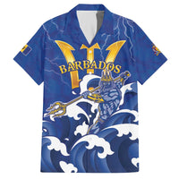 Personalized Barbados Family Matching Off The Shoulder Long Sleeve Dress and Hawaiian Shirt Poseidon Trident