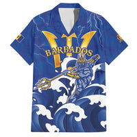 Personalized Barbados Family Matching Off Shoulder Maxi Dress and Hawaiian Shirt Poseidon Trident