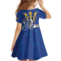 Personalized Barbados Family Matching Off Shoulder Short Dress and Hawaiian Shirt Poseidon Trident