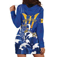 Personalized Barbados Hoodie Dress Poseidon Trident